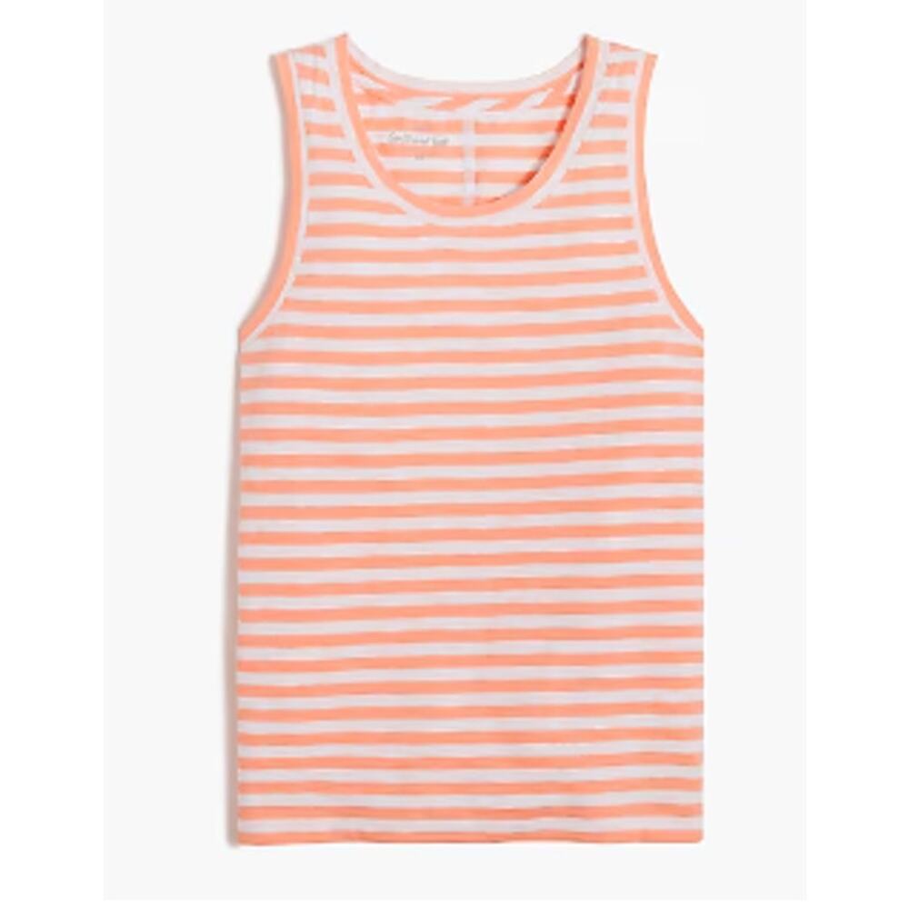 NWT J. Crew Factory Girlfriend Striped Tank Top in Washed Melon BY944
